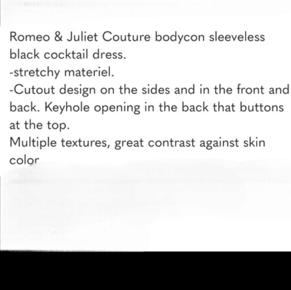 Romeo & Juliet Couture Bodycon Cocktail Dress Size Large Black - Picture 5 of 9